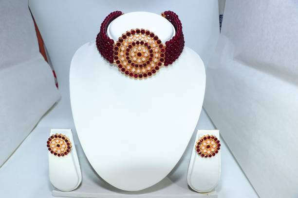 Mother of Pearl, Alloy Gold-plated Maroon, Gold Jewel S