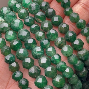 Green Aventurine Round Faceted Beads "14.5" Inches High Quality Beads Green Aventurine 7.5-9 mm Approx An Amazing Item