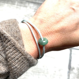 Green Aventurine Crystal Bracelet, Luck Crystal Bracelet, Love Crystal, Sailing Rope Unisex Adjustable Bracelet, Paracord Crystal Bracelet
