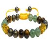 Money Wealth Success Bracelet - Pyrite Green Aventurine, Tiger Eye, Citrine, Bracelet Set for Men Women - Handmade Adjustable Bracelet