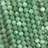 8mm Genuine Natural Round Micro Faceted Light Green Aventurine Stone Gemstone Beads for Handmade DIY Jewelry Making Full Strand 15.5"