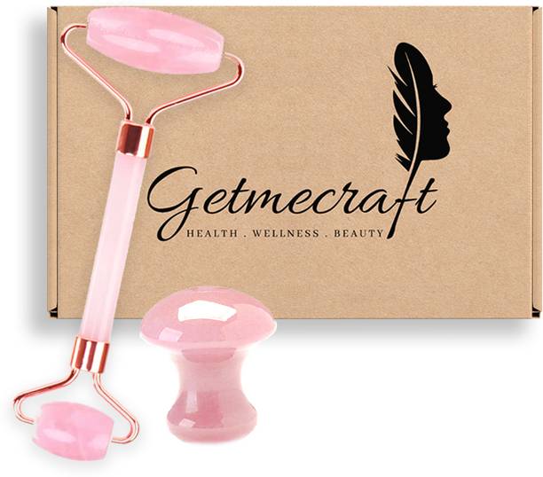 Getmecraft Rose Quartz Roller and Rose Quartz Mushroom