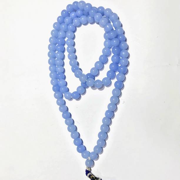 Genuine and natural Sky Blue Hakik Akik (agate) mala La...