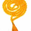 Yellow Agate Hakik Japa Mala 108 + 1 Beads (6 M.M) Sapp...