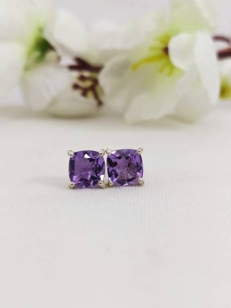 STUDS Amethyst Sterling Silver Stud Earstone for ring