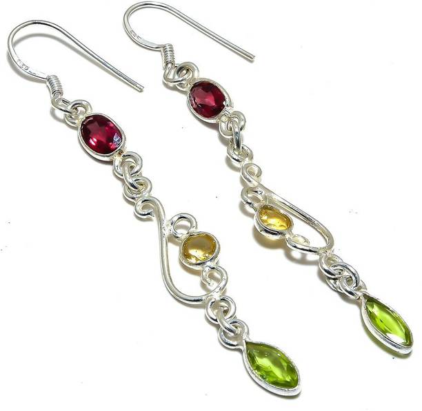 Peridot, Citrine, Garnet Natural Gemstone 925 Sterling