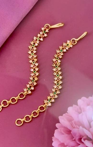 chain earstone for stone for rings Agate Bronze Drops Danglers, Chandbali