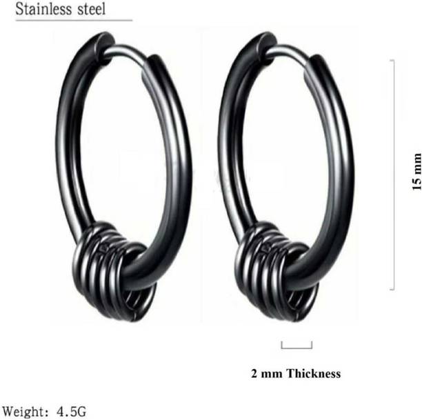 Surgical Hoop Earstone for stone for ring Black Model 1 (1 Pair) Metal Stud