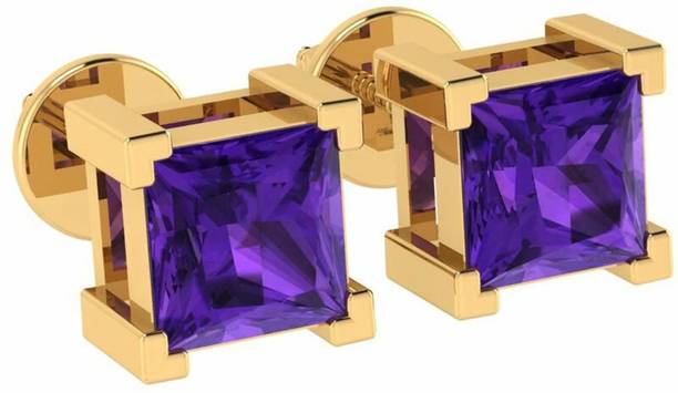 Square Solitaire Gemstone February Birthstone Yellow Go