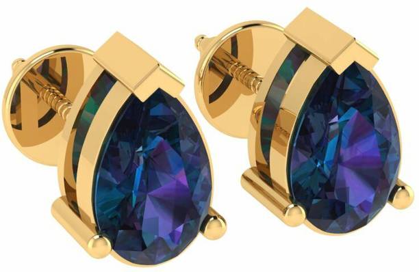 Pear Solitaire Gemstone February Birthstone Yellow Gold