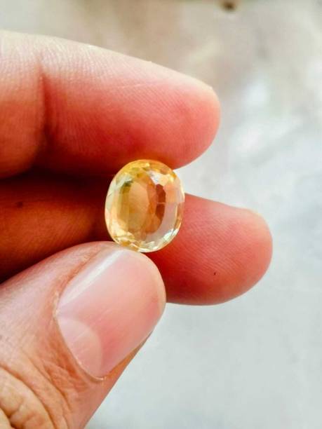5.25 Ratti Pukhraj Stone original Natural yellow Sapphi