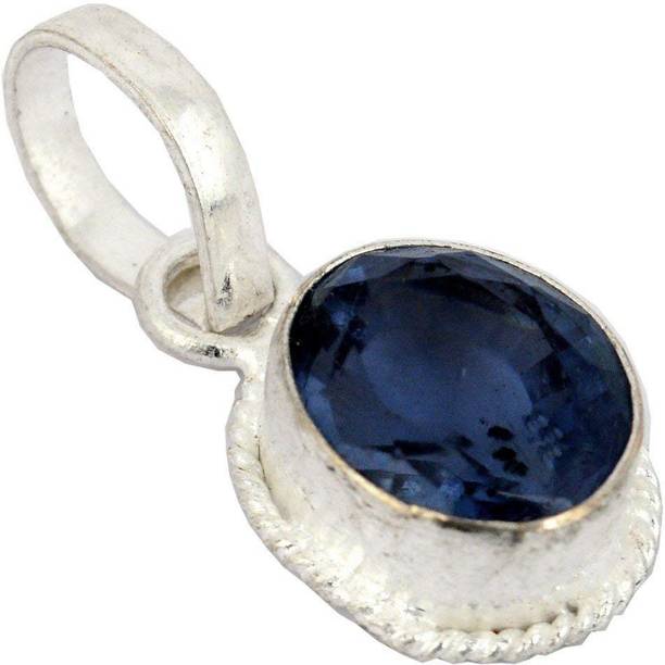 9.25 Ratti Created Blue Sapphire Silver stone for pendant For Men...