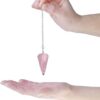 ACMS ROSE QUARTZ Crystal Stone Pendulum Ball Dowser Cry