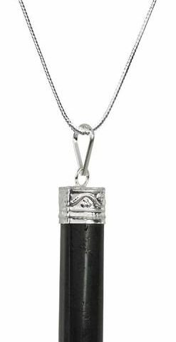 Natural Healing Black Tourmaline stone for pendant Pencil Shape C...