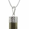 Natural Healing Pyrite Pendant Pencil Shape Crystal