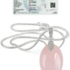 CRYSTU Certified Natural Rose Quartz Oval Shape stone for pendant