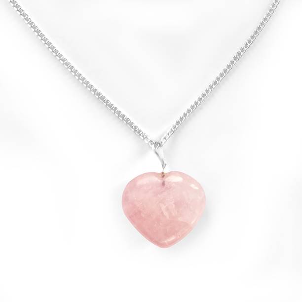 Rose Quartz Heart Shaped Pendant with Chain for Love
