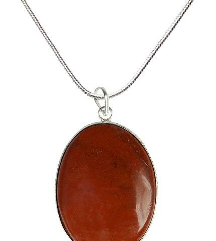 Natural Red Jasper Oval Shape Pendant Locket