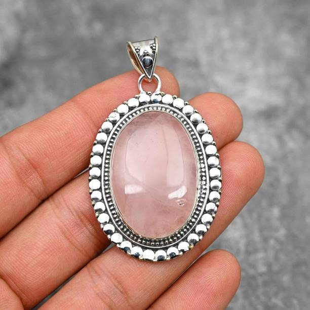 BHAGYA G Natural Rose Quartz stone for pendant Crystal Stone Pend