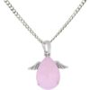 CRYSTU Natural Rose Quartz Angle Shape stone for pendant Locket w