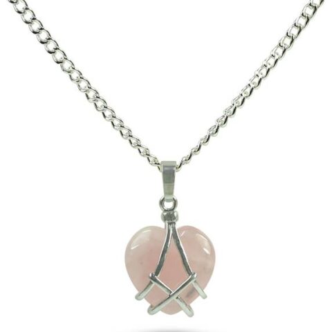 REIKI CRYSTAL PRODUCTS Natural Rose Quartz Heart Shape