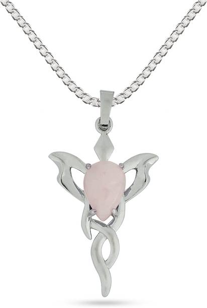 CRYSTU Natural Rose Quartz Drope Shape stone for pendant Locket w