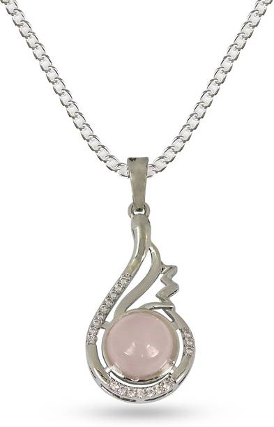CRYSTU Natural Rose Quartz Round Shape stone for pendant Locket w