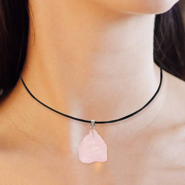 CRYSTU Natural Rose Quartz Rough Shape stone for pendant Locket w