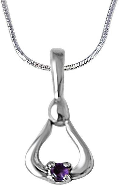 Golden Bell Amethyst Sterling Silver Pendant with 18