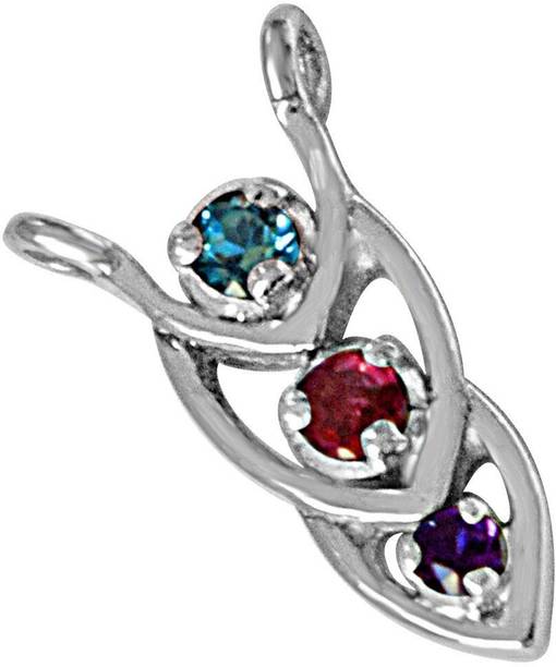 Blue Topaz, Amethyst Rhodolite Pendant | 925 Sterling