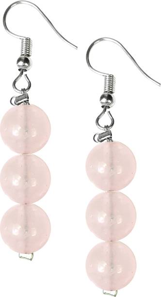 CRYSTU Natural Rose Quartz Gemstone Hanging Earstone for rings fo