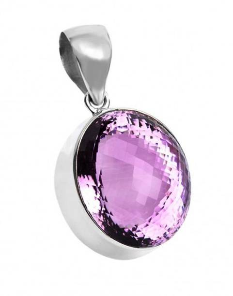 Natural & Original Amethyst Gem Stone Pendant In Pure S...