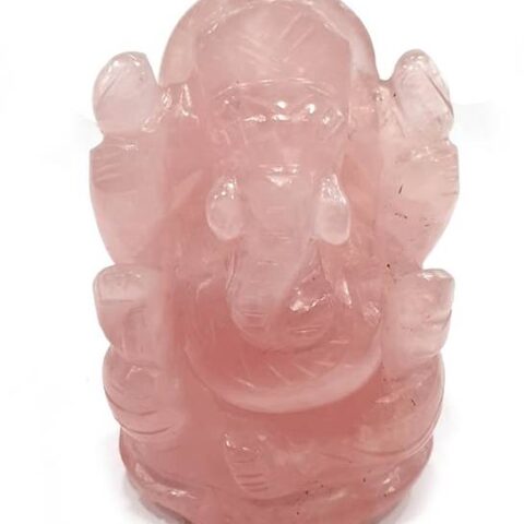 REIKI CRYSTAL PRODUCTS Rose Quartz Ganesh Ji Murti Gane