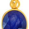 Yellow Gold Plated With Ceylon Blue Sapphire Pendent Co...