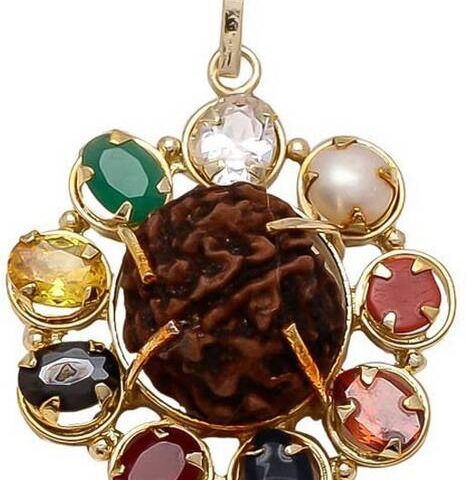 Multicolour Synthetic Brass Navratan/Navgrah Flower Sha