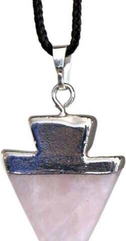 EXCEL Pink Rose stones for necklace Silver Capped Triangle stone for pendant