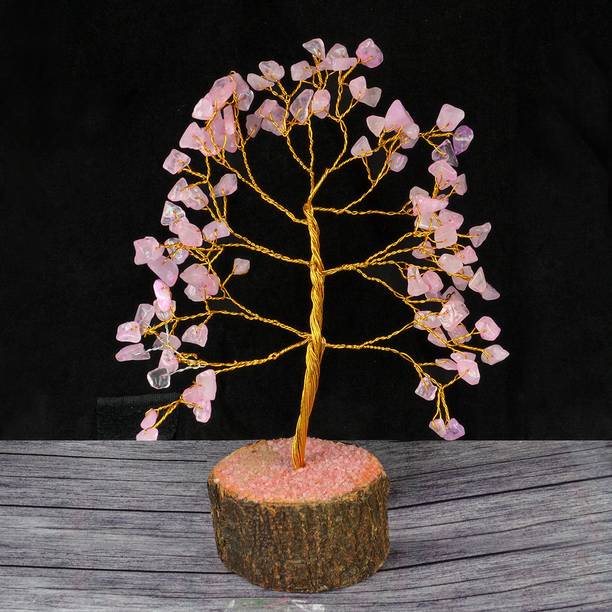 CRYSTU Natural Crystal Rose Quartz Tree Crystal Tree St