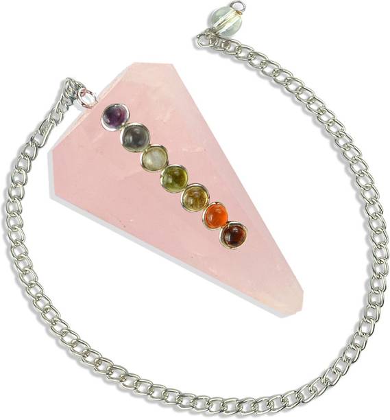 REIKI CRYSTAL PRODUCTS Rose Quartz Dowser 7 Chakra Pend