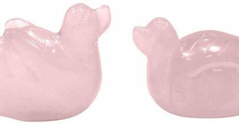 Maitri Export Rose Quartz Mandarin Ducks Pair (150-200)