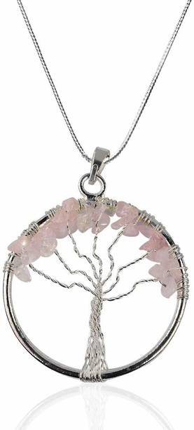 Maitri Export Natural Crystal Stone Rose Quartz Tree of